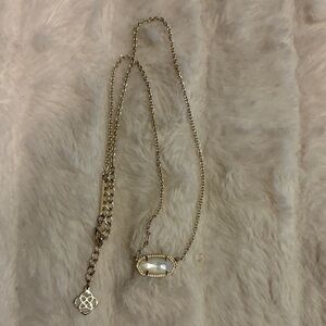 Kendra Scott Gold Pendant Necklace with White Stone
